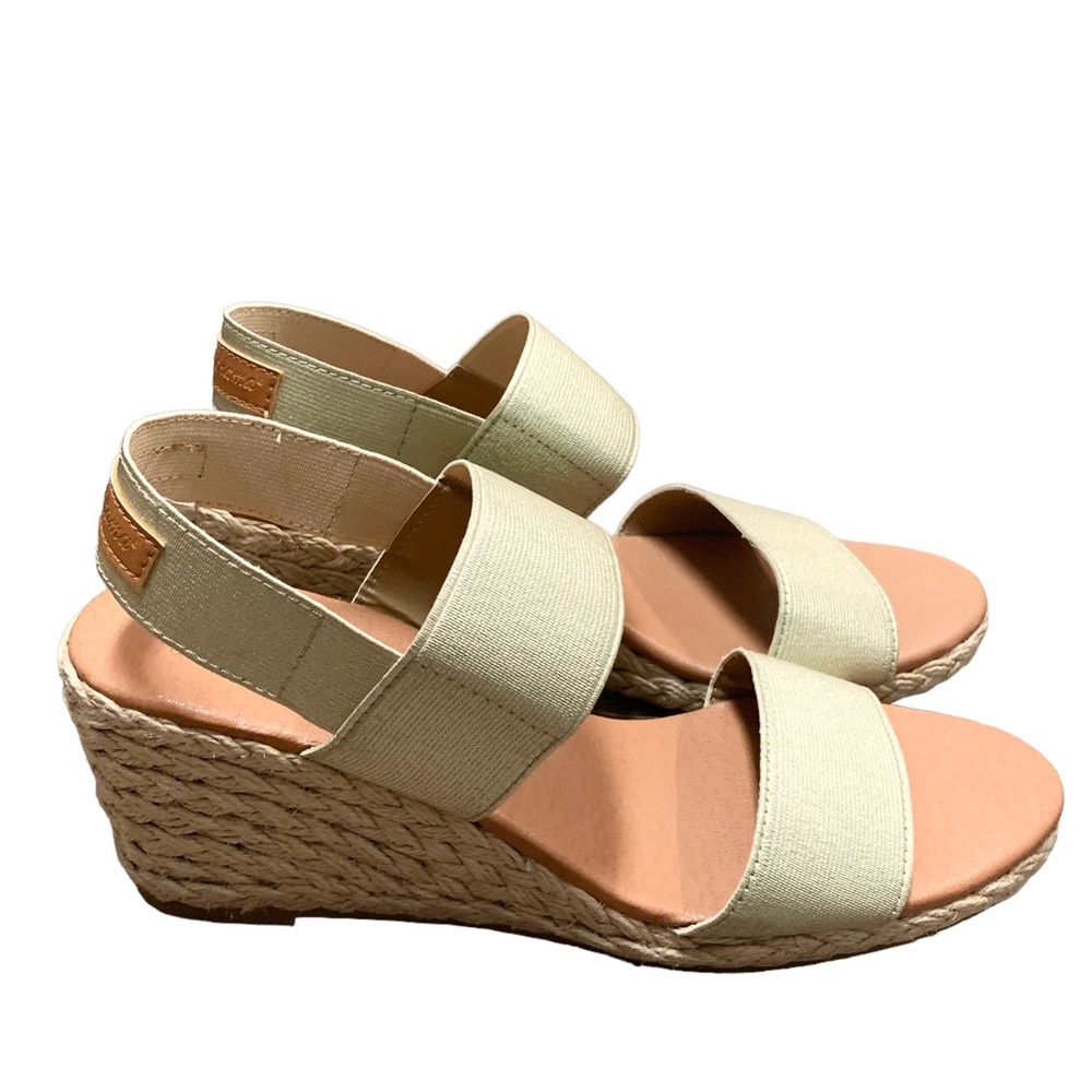 Tommy Bahama Open Toe Wedge Gold Espadrille Size 8.5
